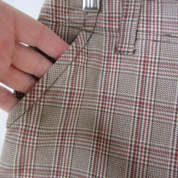 Roxy Mini Skirt Girls Brown Plaid Surfer Skater Pencil Size 12 - Picture 8 of 11